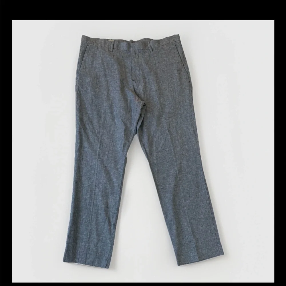 Perry Ellis Men’s Slim Fit Linen Pants Light Blue 36x30 NWT - Picture 2 of 10